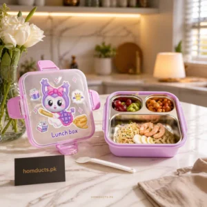 Premium Kids Stainless Steel Lunch Box with Compartments – Leakproof Bento Food Storage Box