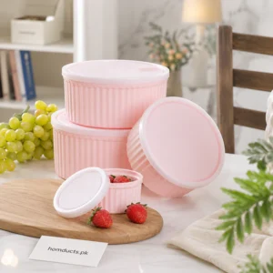 Premium 3-Piece Round Airtight Food Storage Container Set | BPA-Free Kitchen Storage Bowls with Lids